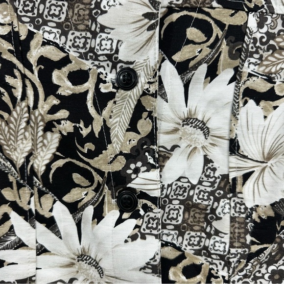 Appleseed’s Petites Beige Floral Button Front Jacket Style A21764, 4P - Picture 4 of 9